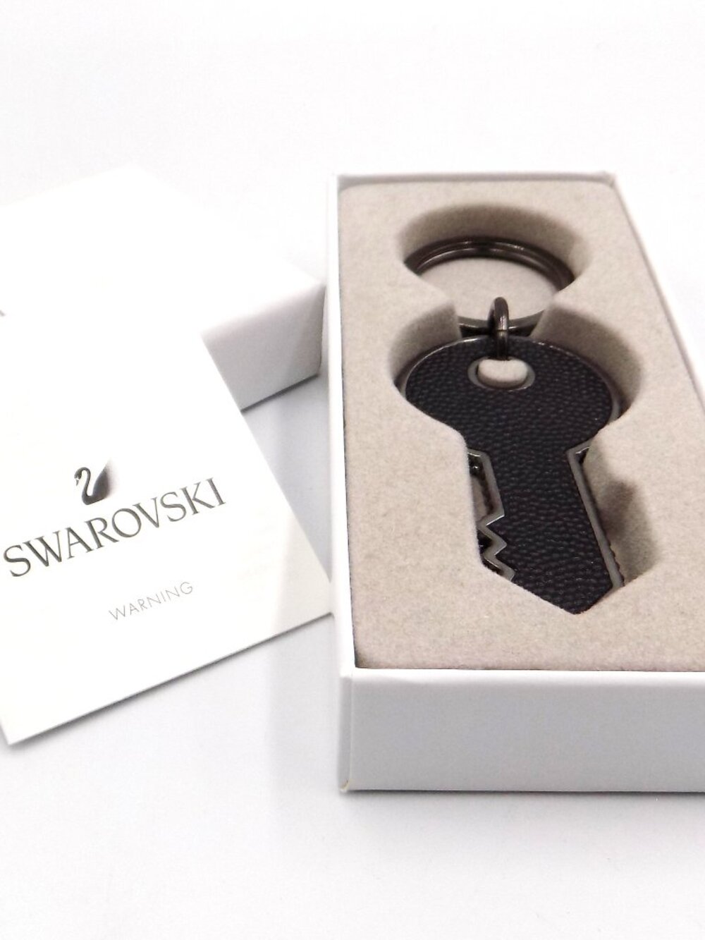 Swarovski Rare Black Leather Key Ring Promotional Item